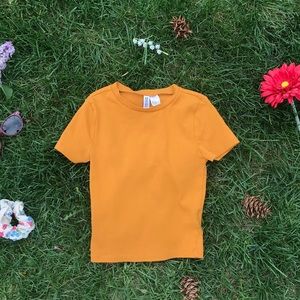 Tight Cropped Yellow Orange Tee Shirt